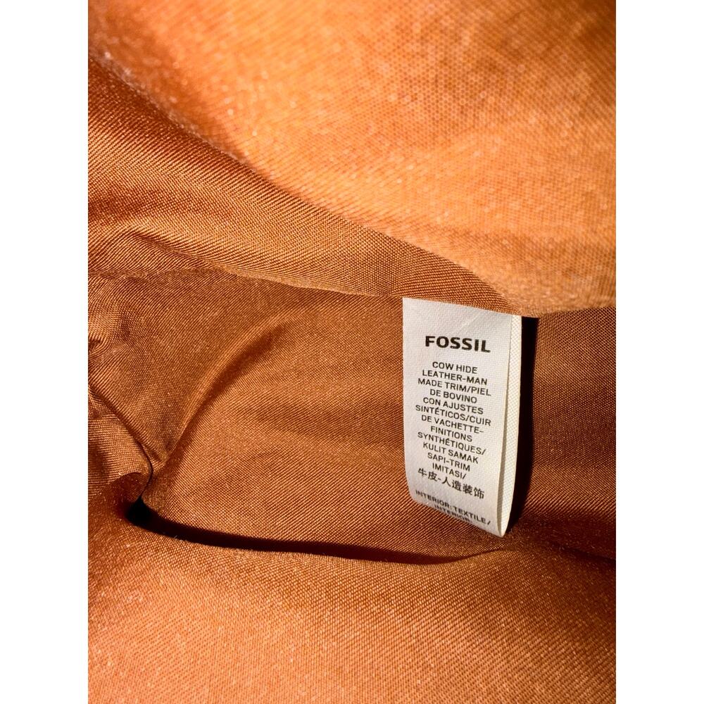 Fossil Felicity Leather Tote Bag Cognac Brown Shoulder Bag - Picture 10 of 13